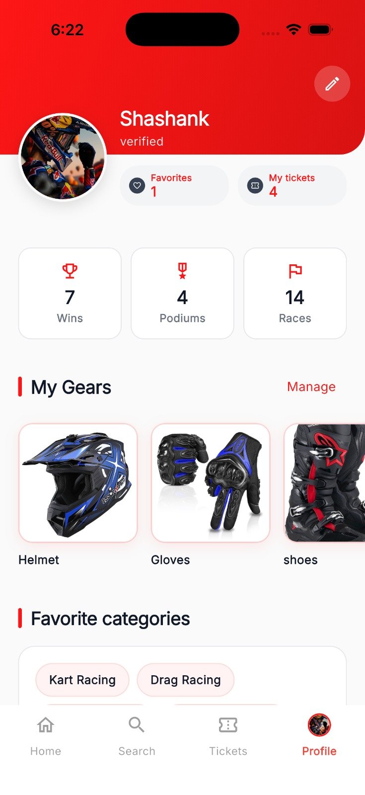 RacesForAll app screen 2